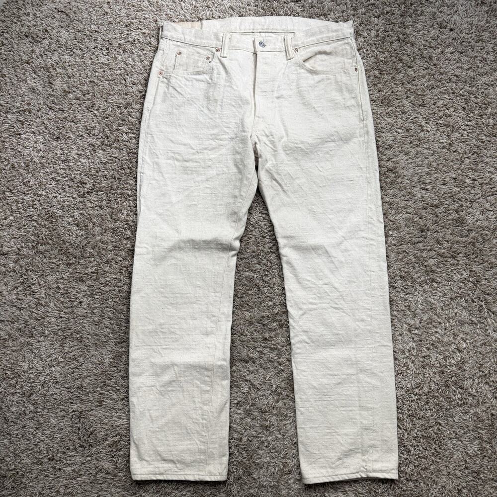 Samurai Cotton 18oz Ecru Selvedge Denim Slim Straight Jeans S710SC-KI Size 34x31